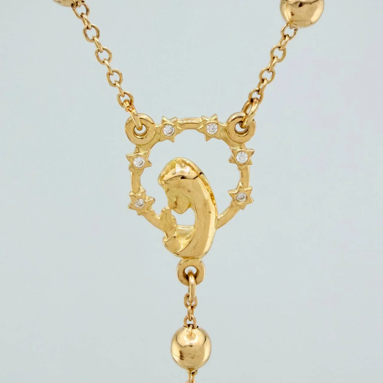 Rosario Virgen Maria Silueta 10.65gr / 15 1/4 in / 5mm-4mm Oro Amarillo 18K & - Image 2