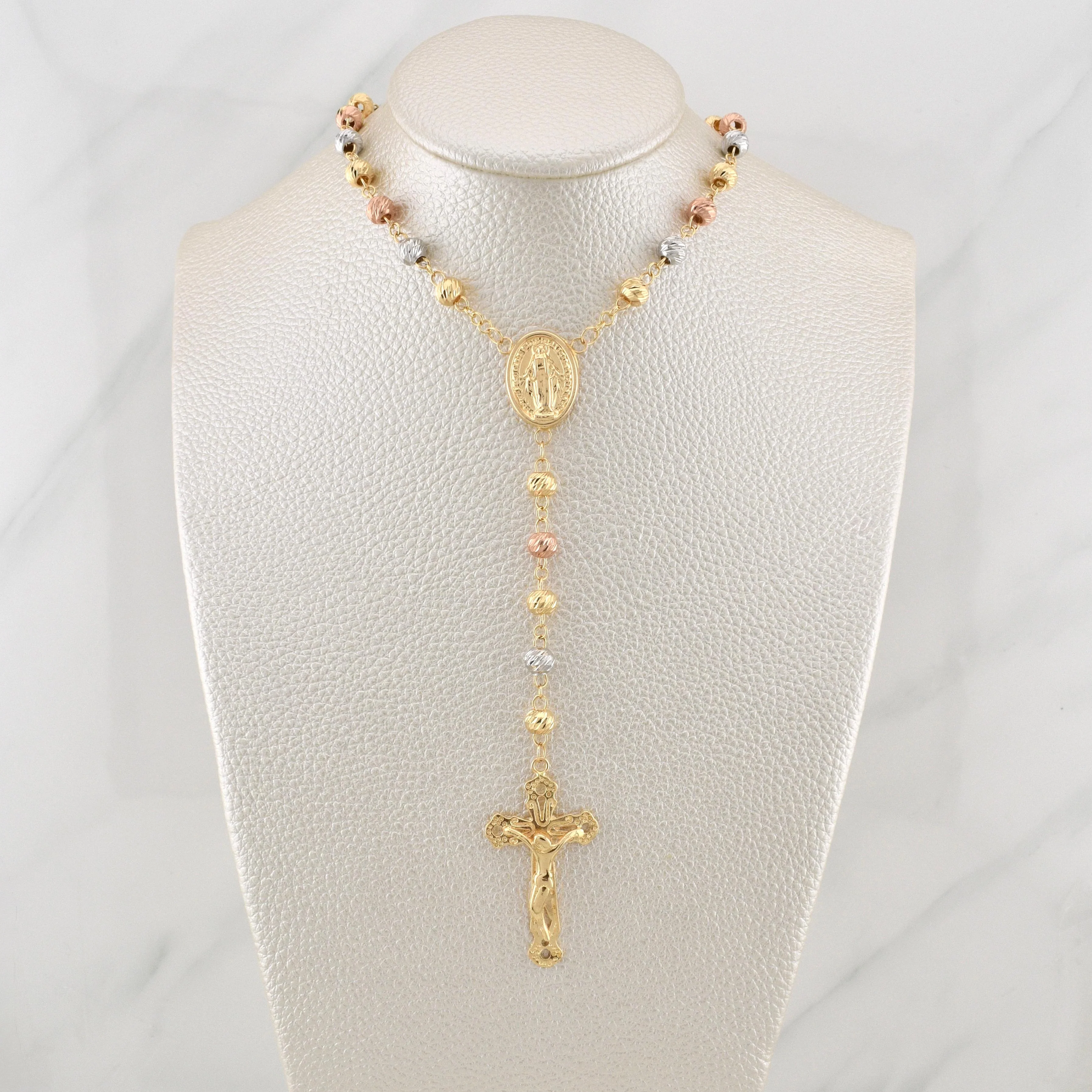 Rosario Virgen Milagrosa 14.8g / 24 in / 5 - 6mm Tres Oros 18K - Image 5