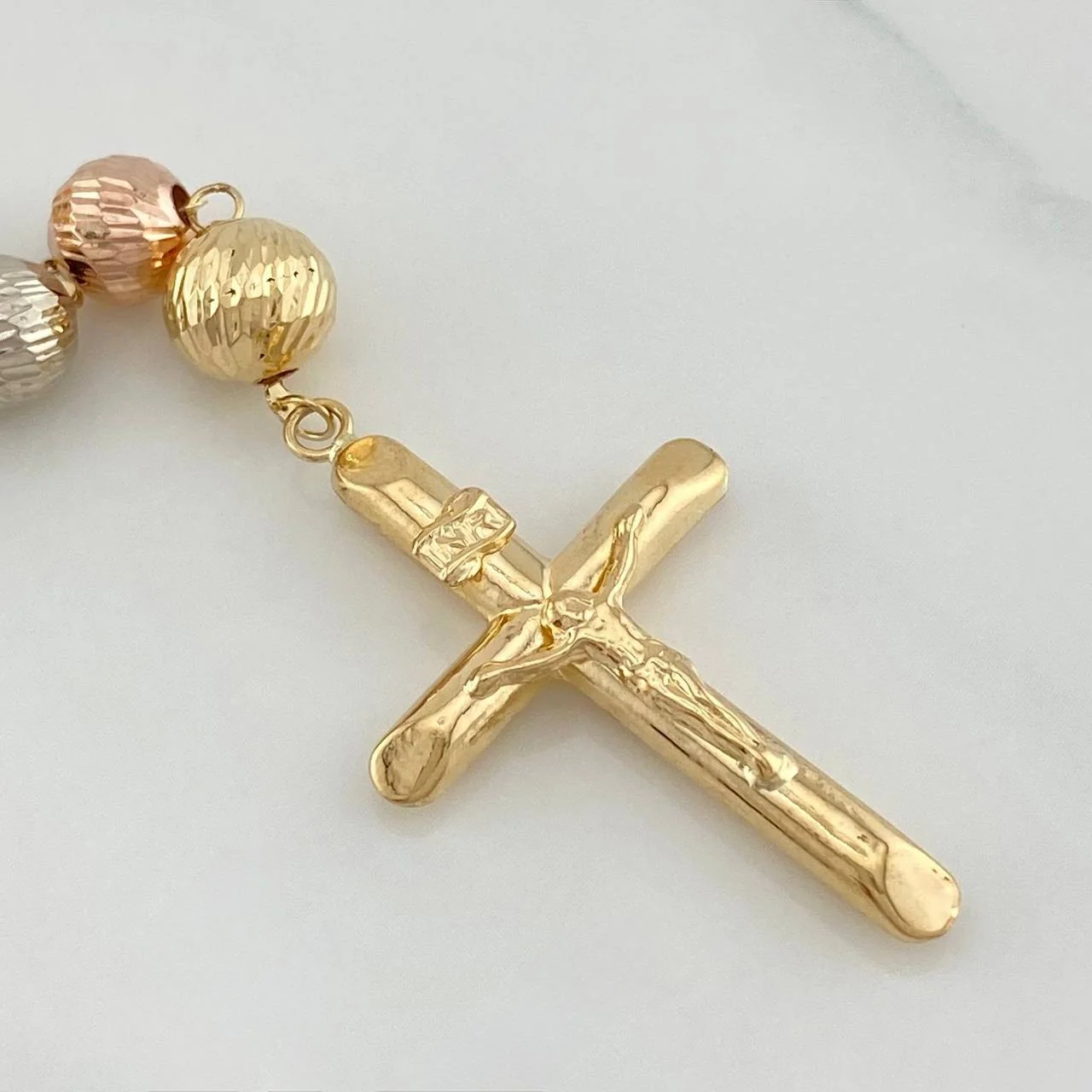 Rosario Virgen Milagrosa 16.65 g / 17 1/2 in / 7mm-8 mm Tres Oros 18K - Image 3