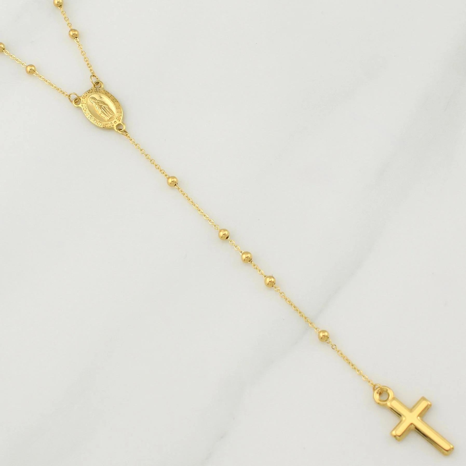 Rosario Virgen Milagrosa 2.9gr / 18 in / 1.8mm Oro Amarillo +4 18K !