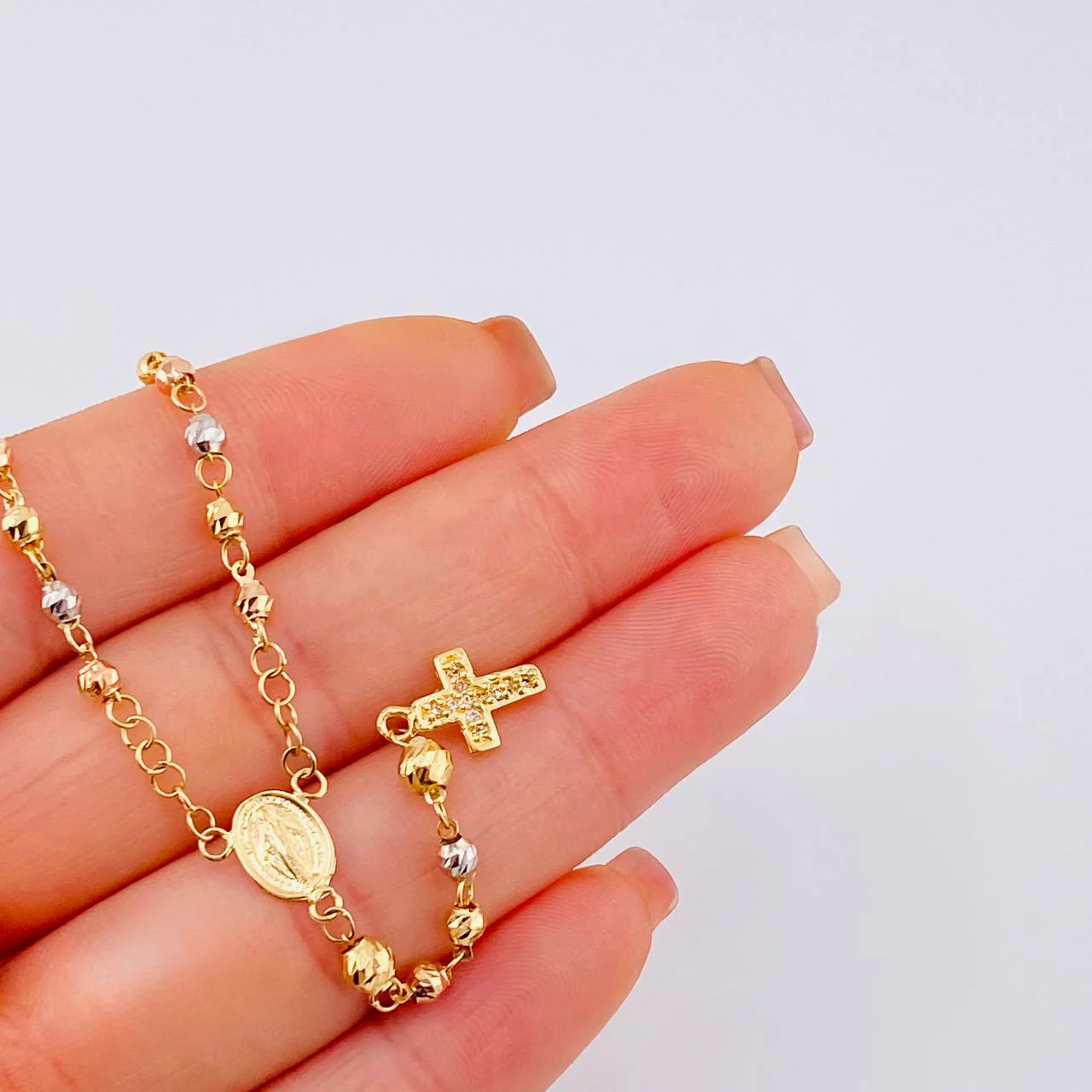 Rosario Virgen Milagrosa 6.75 g / 20 3/4 in / 3.4 mm Tres Oros 18K - Image 4