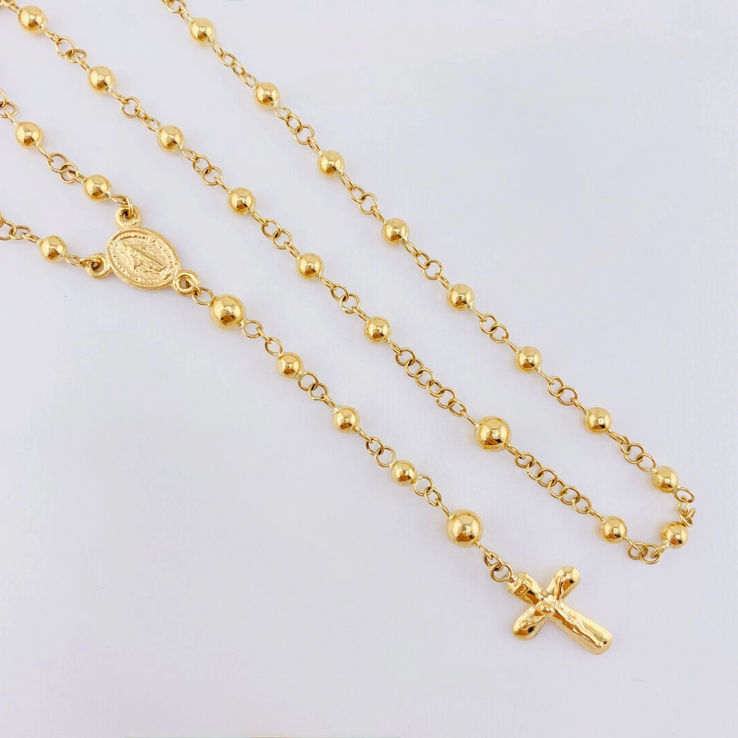 Rosario Virgen Milagrosa Cruz Cristo 5.85gr / 19 3/4 in / 3mm-4mm Oro Amarillo 18K © - Image 3