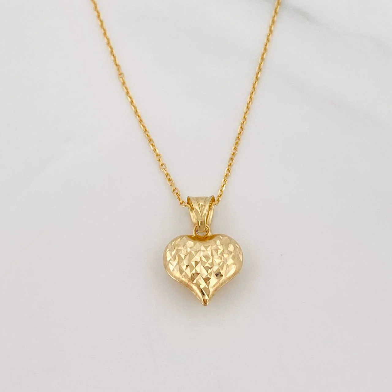 Set Cadena Aro Seguido + Dije Corazon / 1.9g / 18 in Oro Amarillo 18K - Image 2