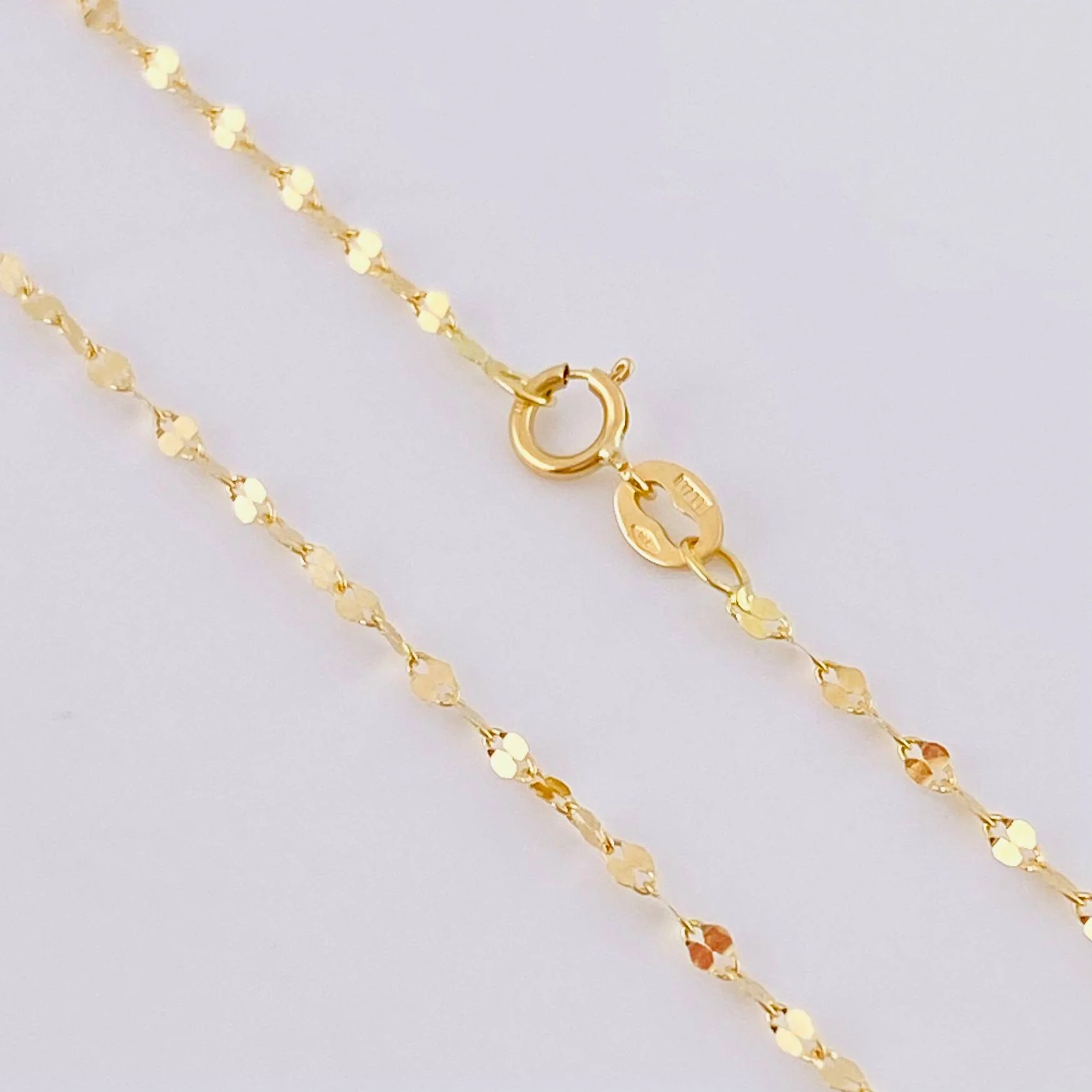 Set Cadena Flor Espejo + Dije Cruz / 1.15 g / 17 3/4 in Oro Amarillo 18K - Image 4