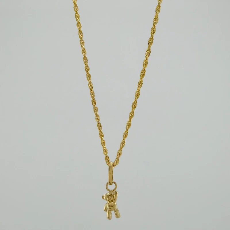 Set Cadena Lazo + Dije Oso / 1,2gr / 17 3/4 in Oro Amarillo 18K