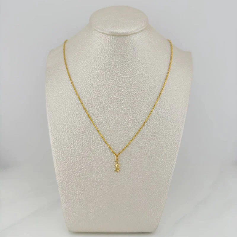 Set Cadena Lazo + Dije Oso / 1,2gr / 17 3/4 in Oro Amarillo 18K - Image 5