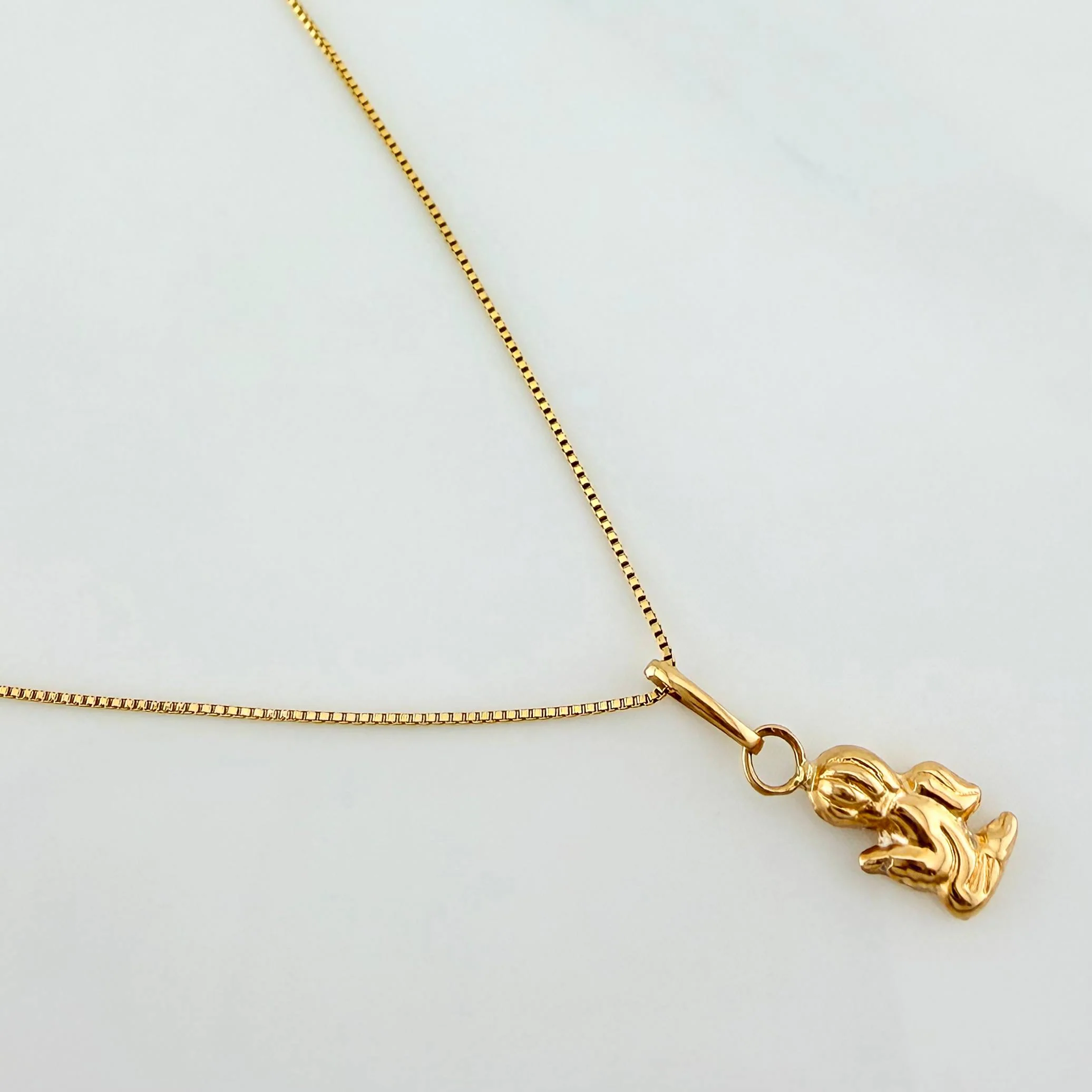 Set Cadena Veneciana + Dije Angel De La Guarda / 1,1gr / 17 3/4 in Oro Amarillo 18K - Image 2