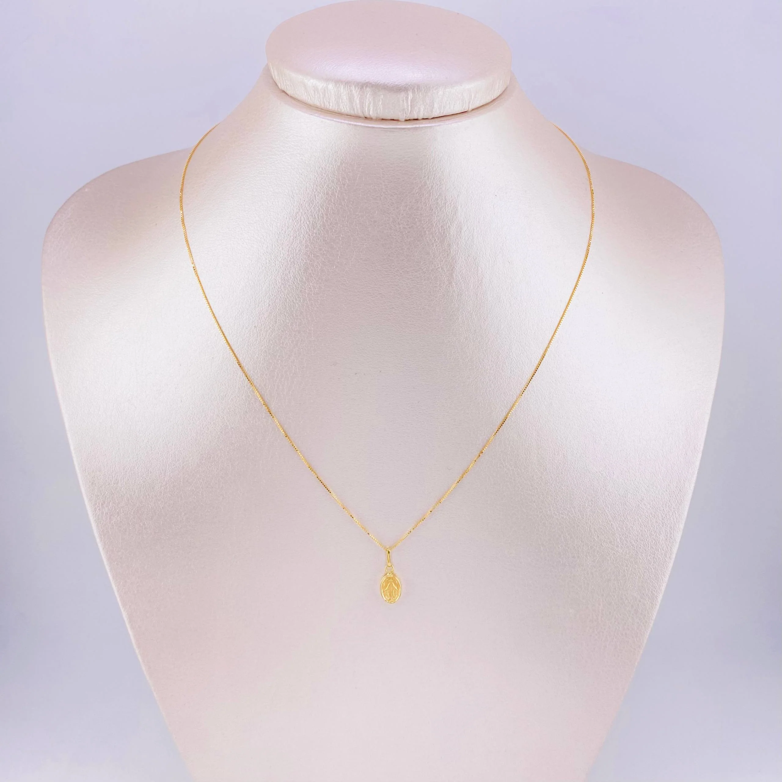 Set Cadena Veneciana + Dije Virgen De La Milagrosa / 1.25 g / 15 3/4 in Oro Amarillo 18K - Image 6