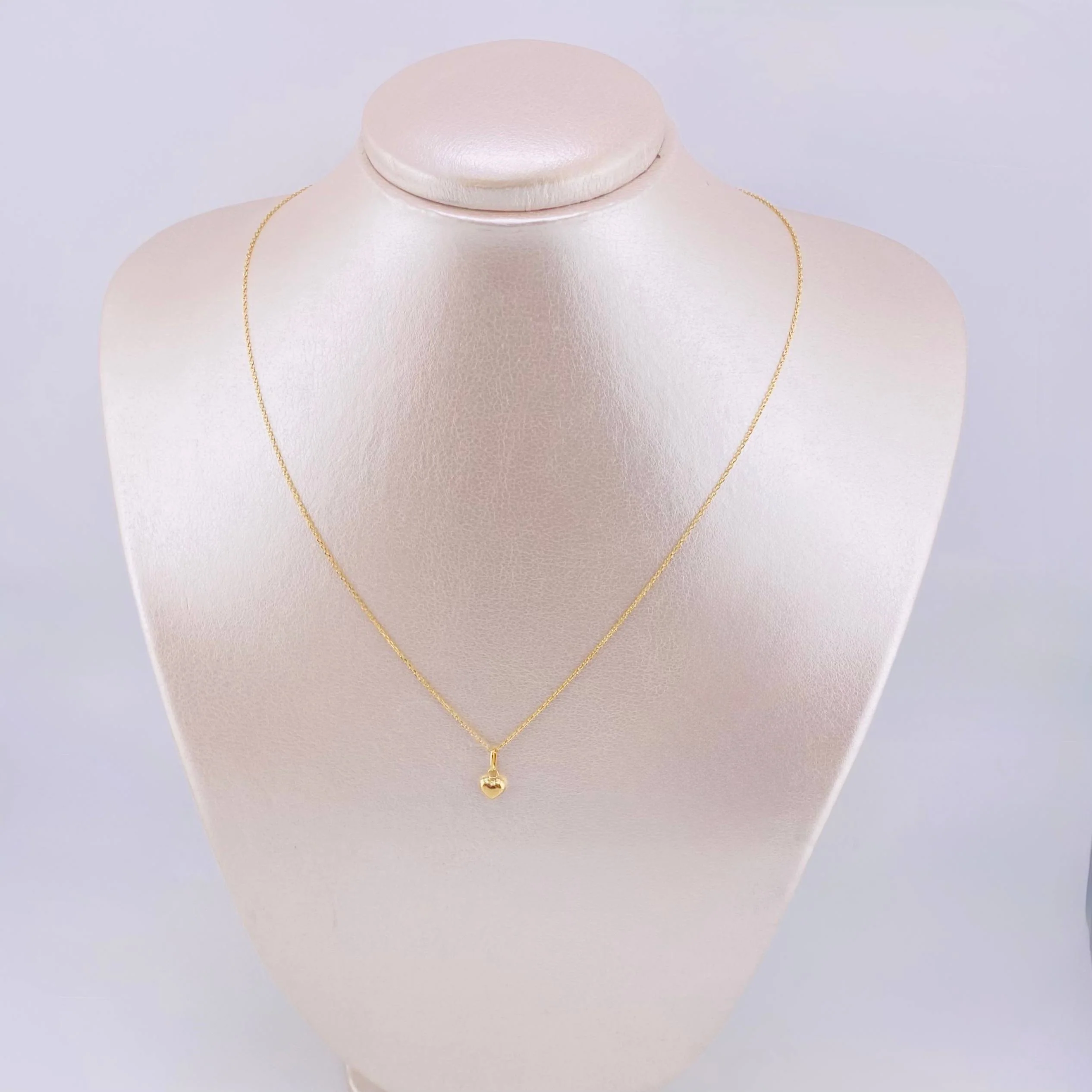 Set Cadena y Dije Aro Seguido + Dije Corazon 0.95gr / 17 3/4 in / 0.6mm Oro Amarillo 18K - Image 6