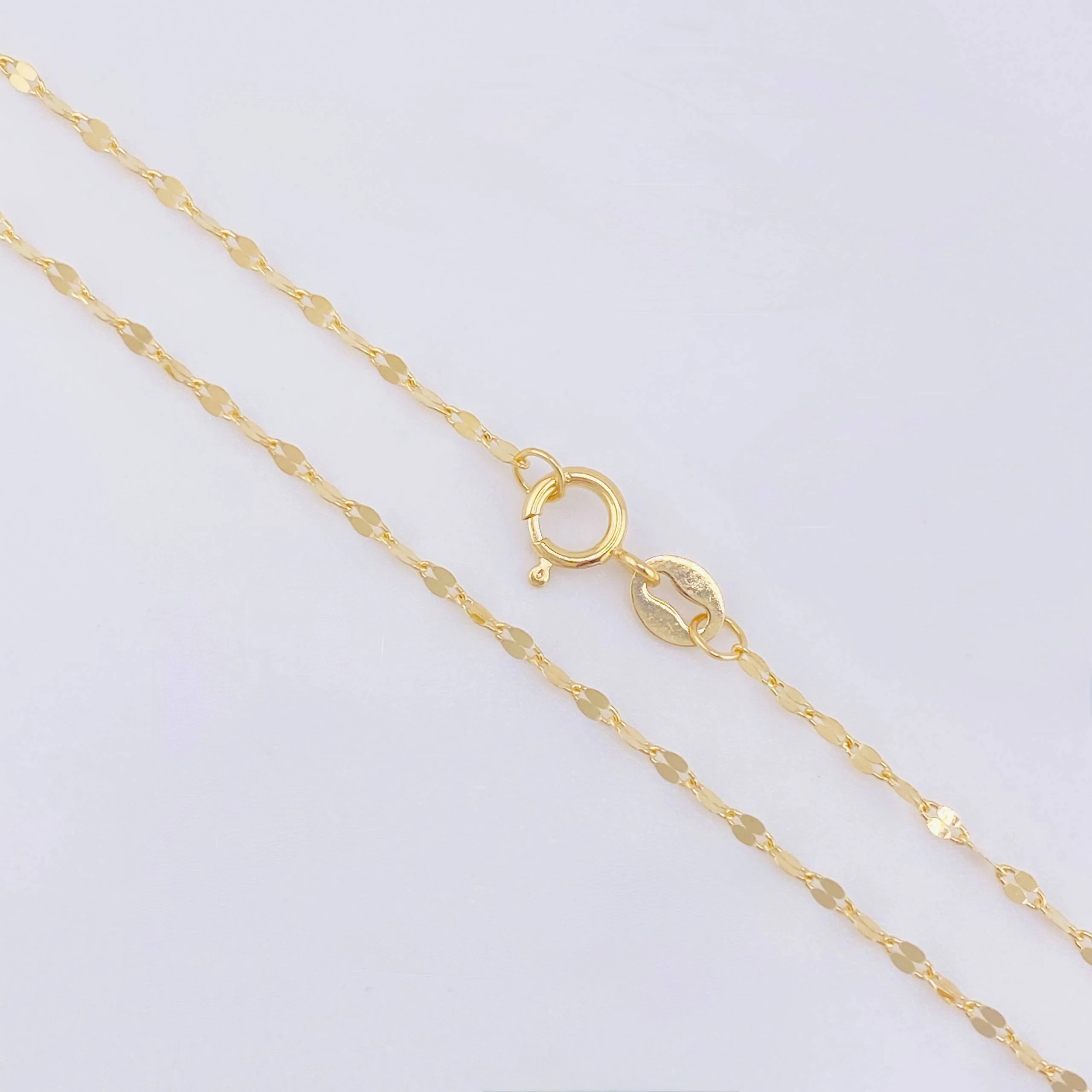 Set Cadena y Dije Flor Espejo + Dije Letra N 1.4gr / 17 3/4 in / 1.3mm Oro Amarillo 18K - Image 2