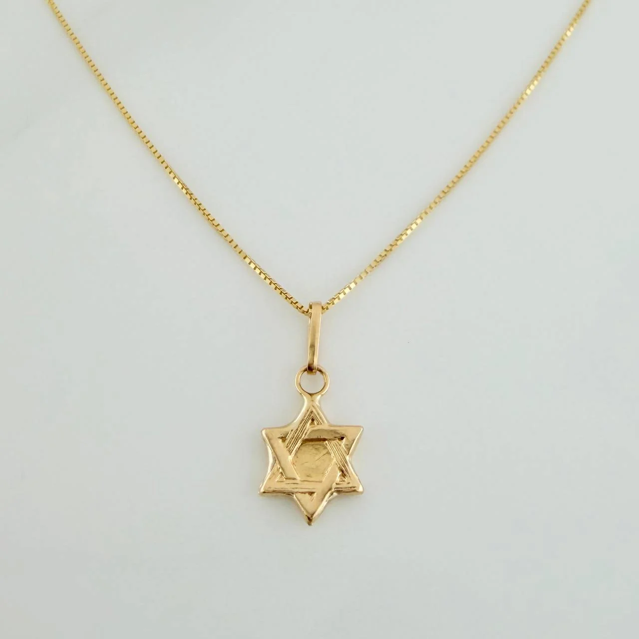 Set Cadena y Dije Veneciana + Estrella David 1.2gr / 15 3/4 in / 0.49mm Oro Amarillo 18K (Oferta) & - Image 2