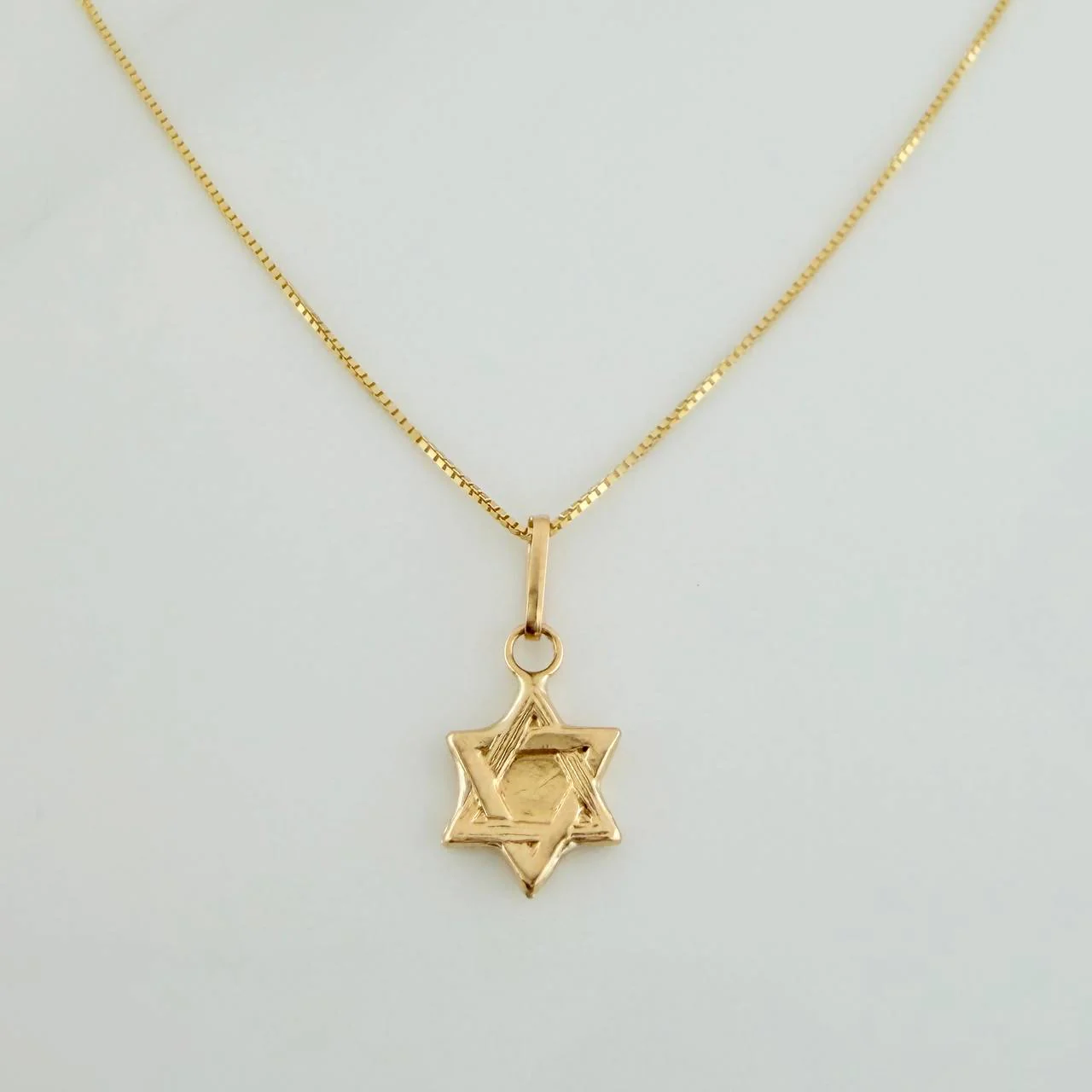 Set Cadena y Dije Veneciana + Estrella David 1.2gr / 17 3/4 in / 0.5mm Oro Amarillo 18K (Oferta) & - Image 2