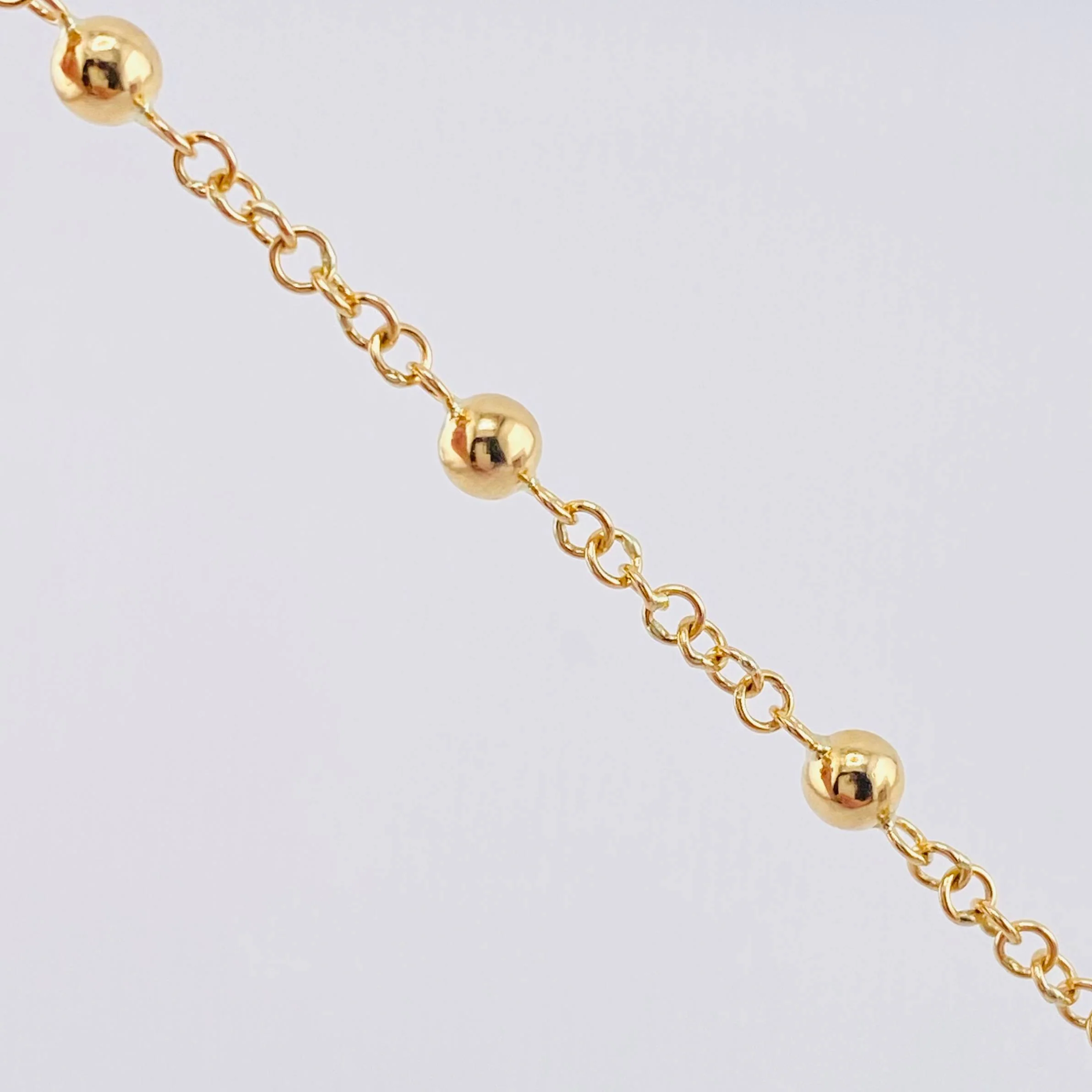 Tobillera Denario Virgen Milagrosa Cruz Cristo 4.15gr / 10 in / 4mm - 5mm Oro Amarillo 18K © - Image 2