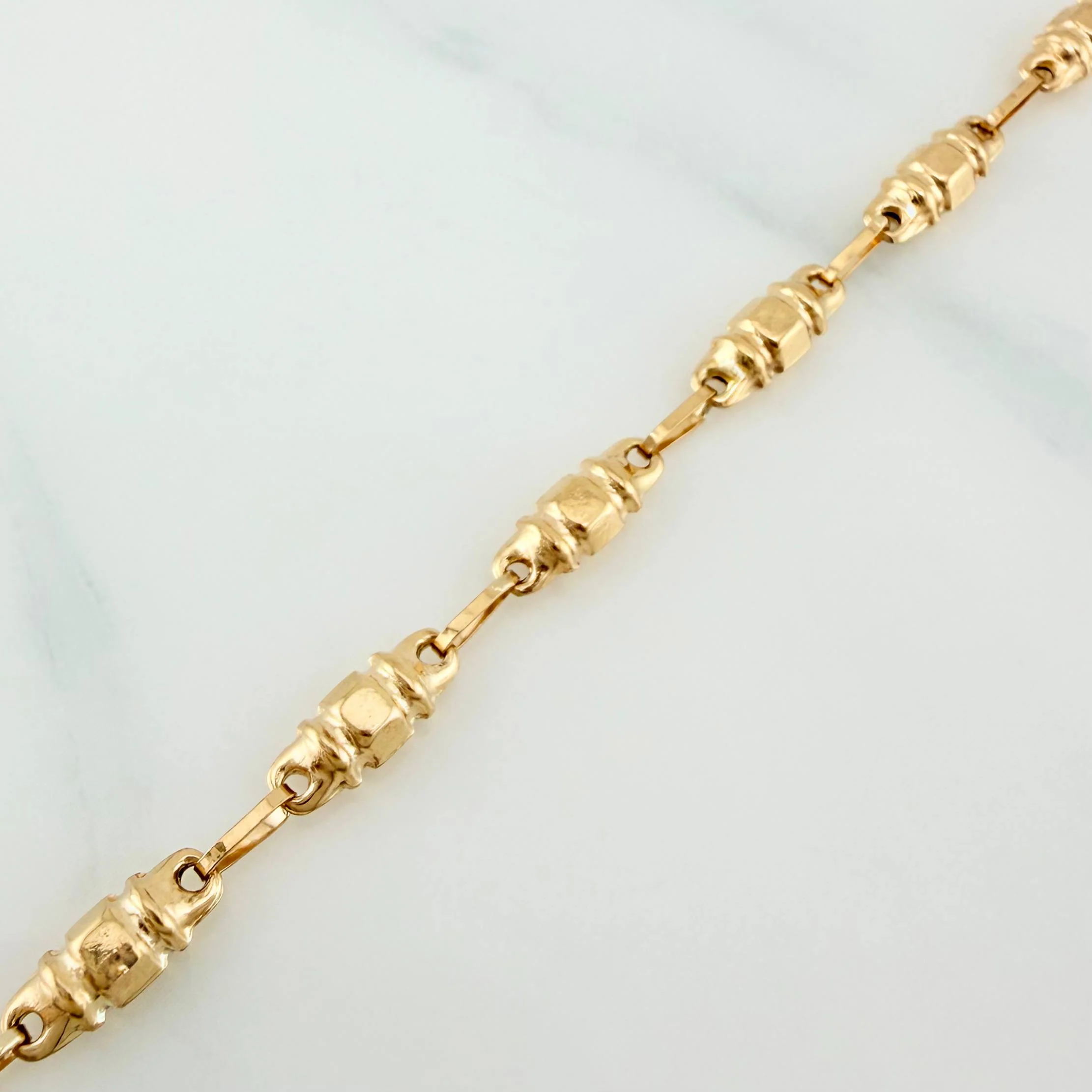 Tobillera Rustica Barril 3.65 g / 9 3/4 in / 3.6 mm Oro Amarillo 18K - Image 2