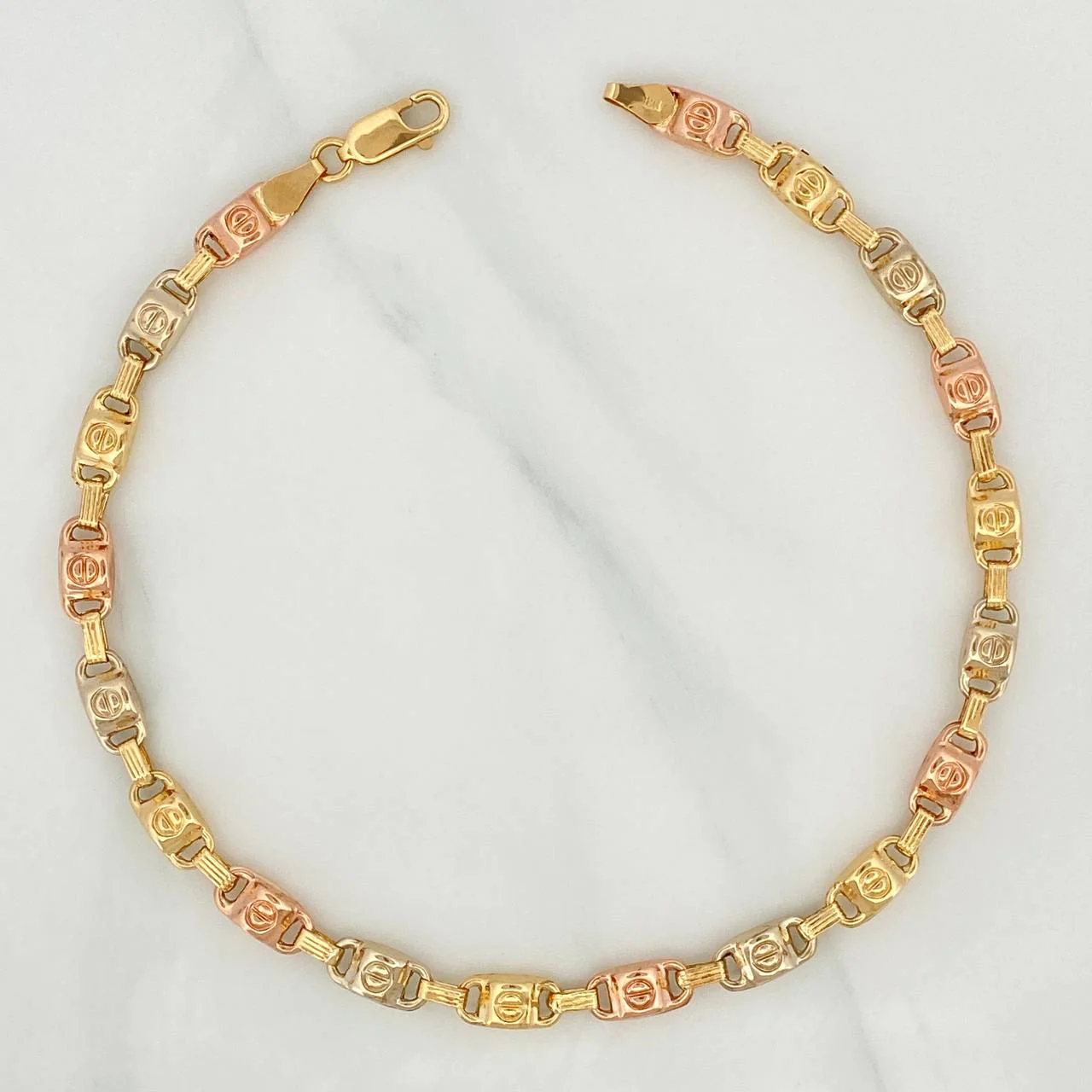 Tobillera Rustica Tornillo 6.75 g / 10 1/4 in / 5.21 mm Tres Oros 18K