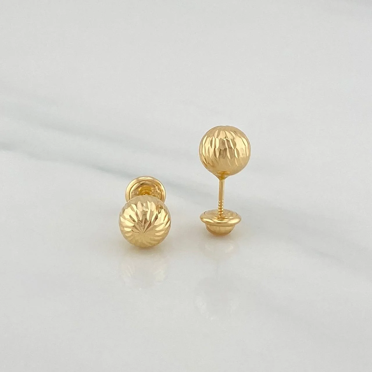Topos Bola Diamantados 0.95 g / in / 7 mm Oro Amarillo 18K - Image 2