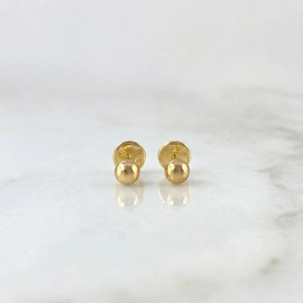 Topos Bola Lisa 0.5 g / in / 3 mm Oro Amarillo 18K - Image 4