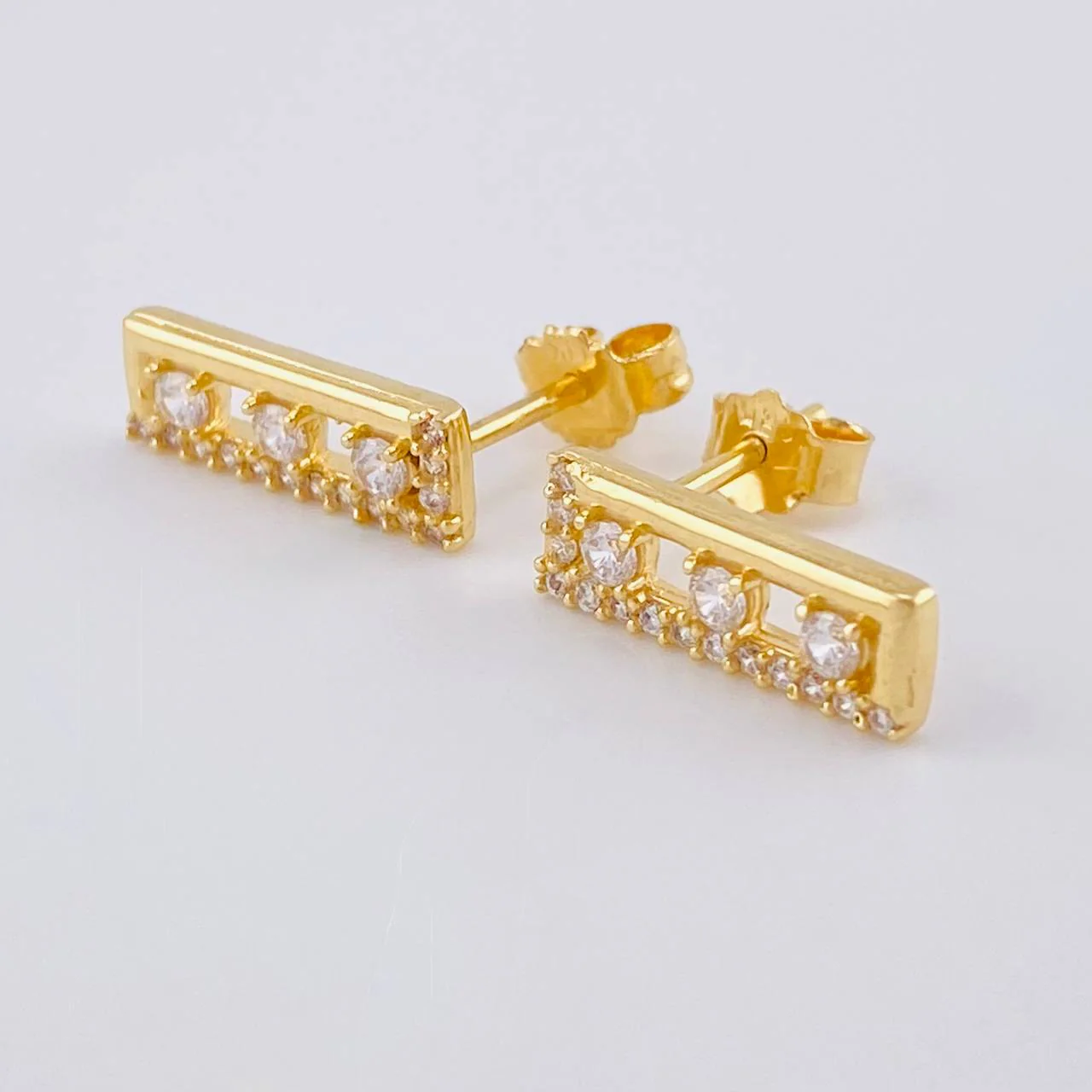 Topos Casete Tupidos Parcial 2.2 g / 1/2 in Oro Amarillo 18K - Image 2