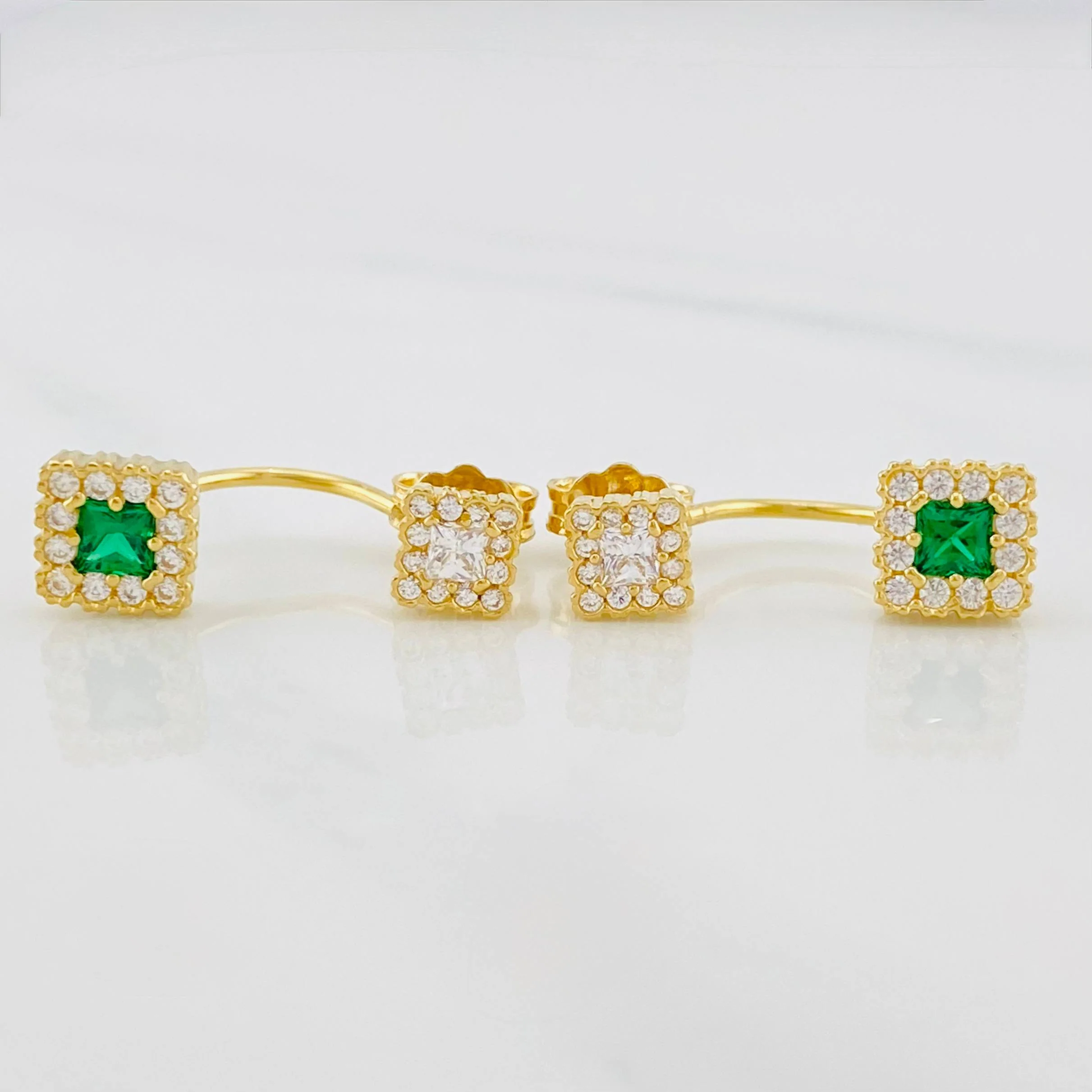 Topos Halo cuadrado 3.3g / in / 6.5mm Oro Amarillo 18K