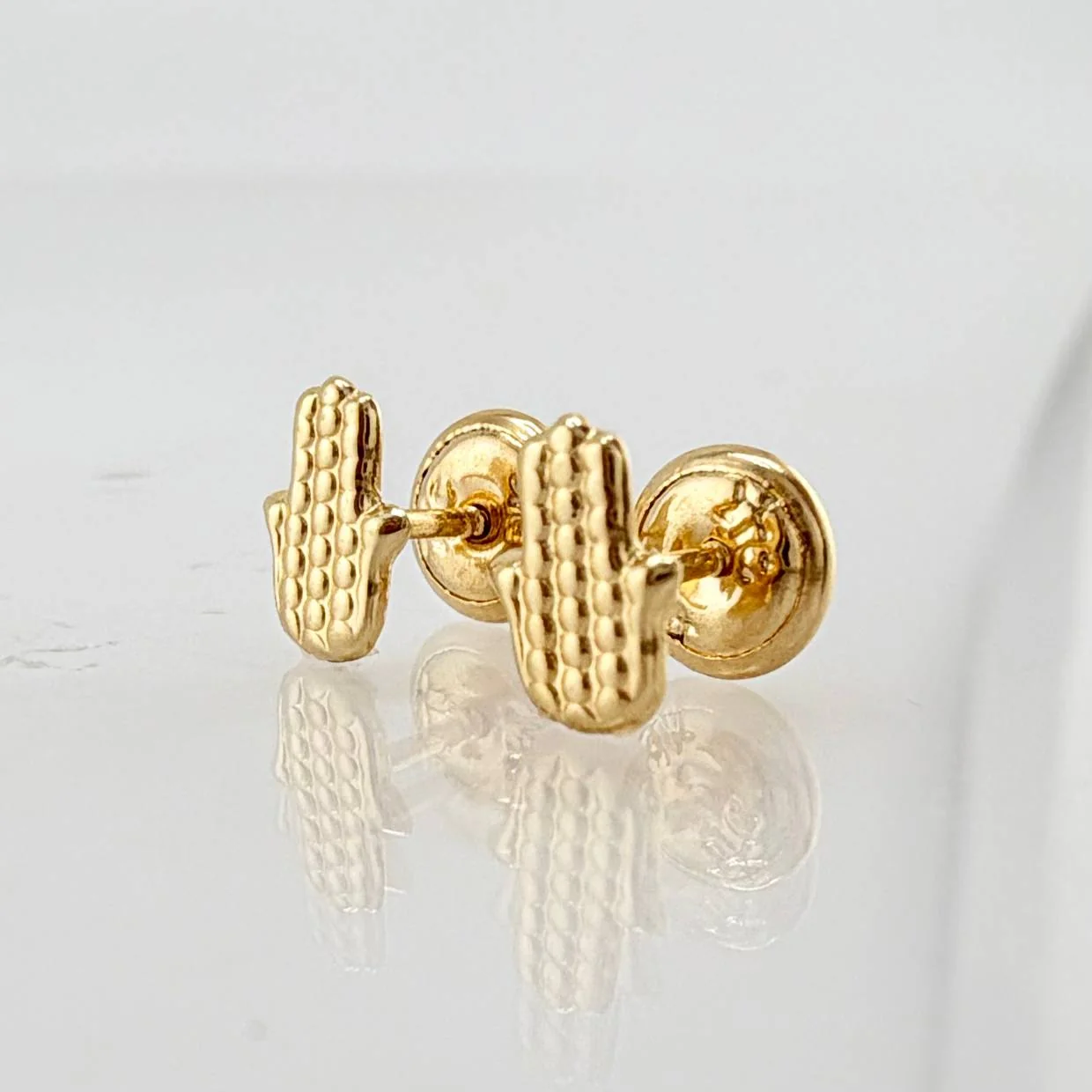 Topos Mano Hamsa 0.55gr / 7.2mm Oro Amarillo 18K * - Image 2