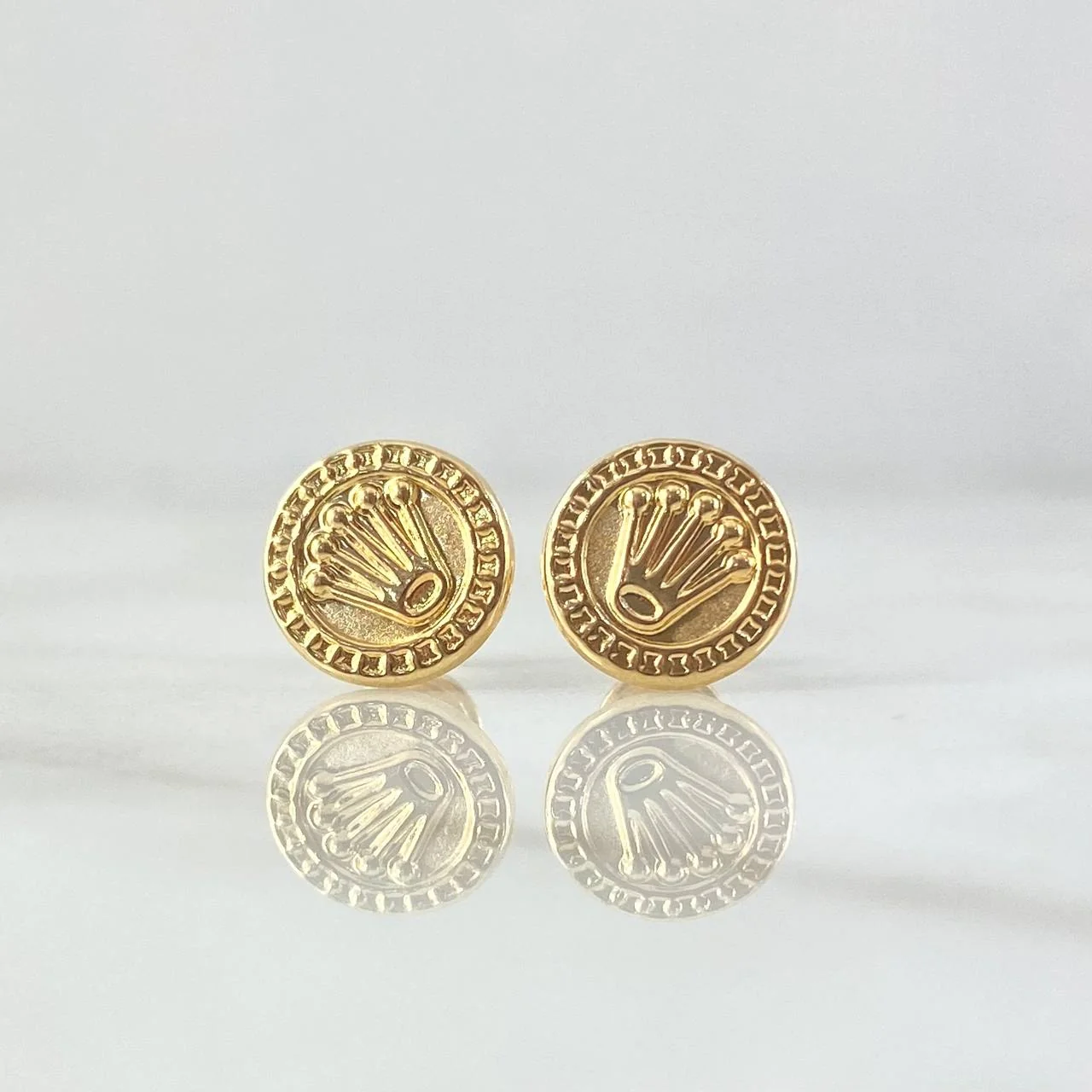 Topos Sello Corona 0.95gr / 10mm Oro Amarillo 18K