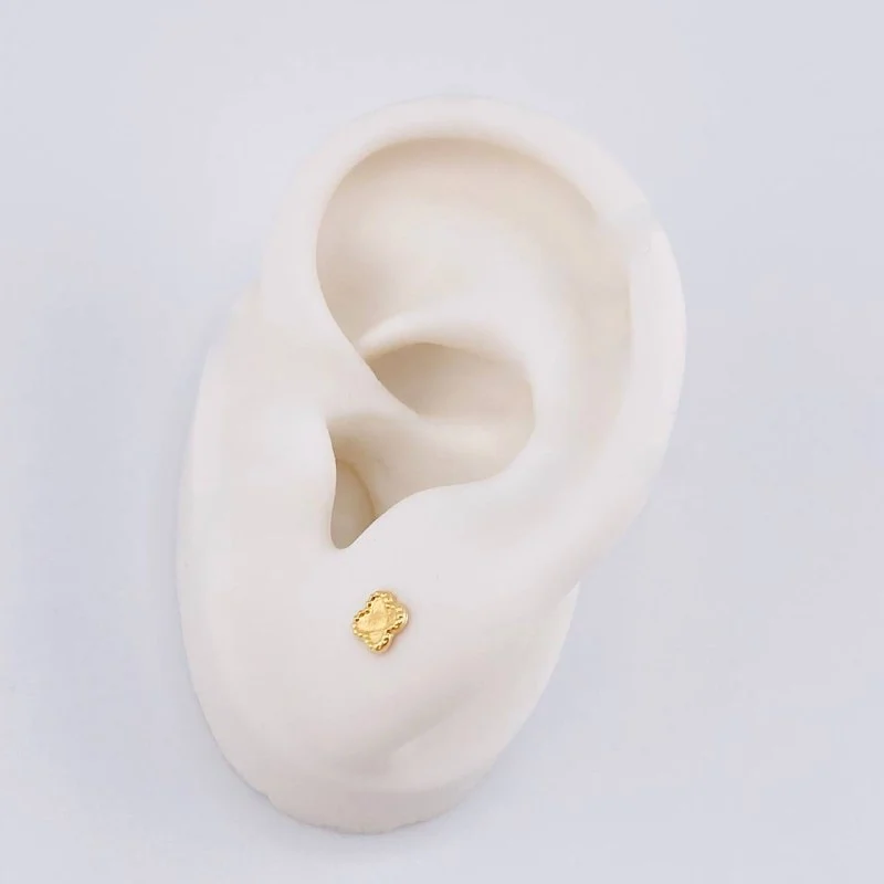 Topos Trebol Liso 0.4 g / in / 4,4 mm Oro Amarillo 18K - Image 5