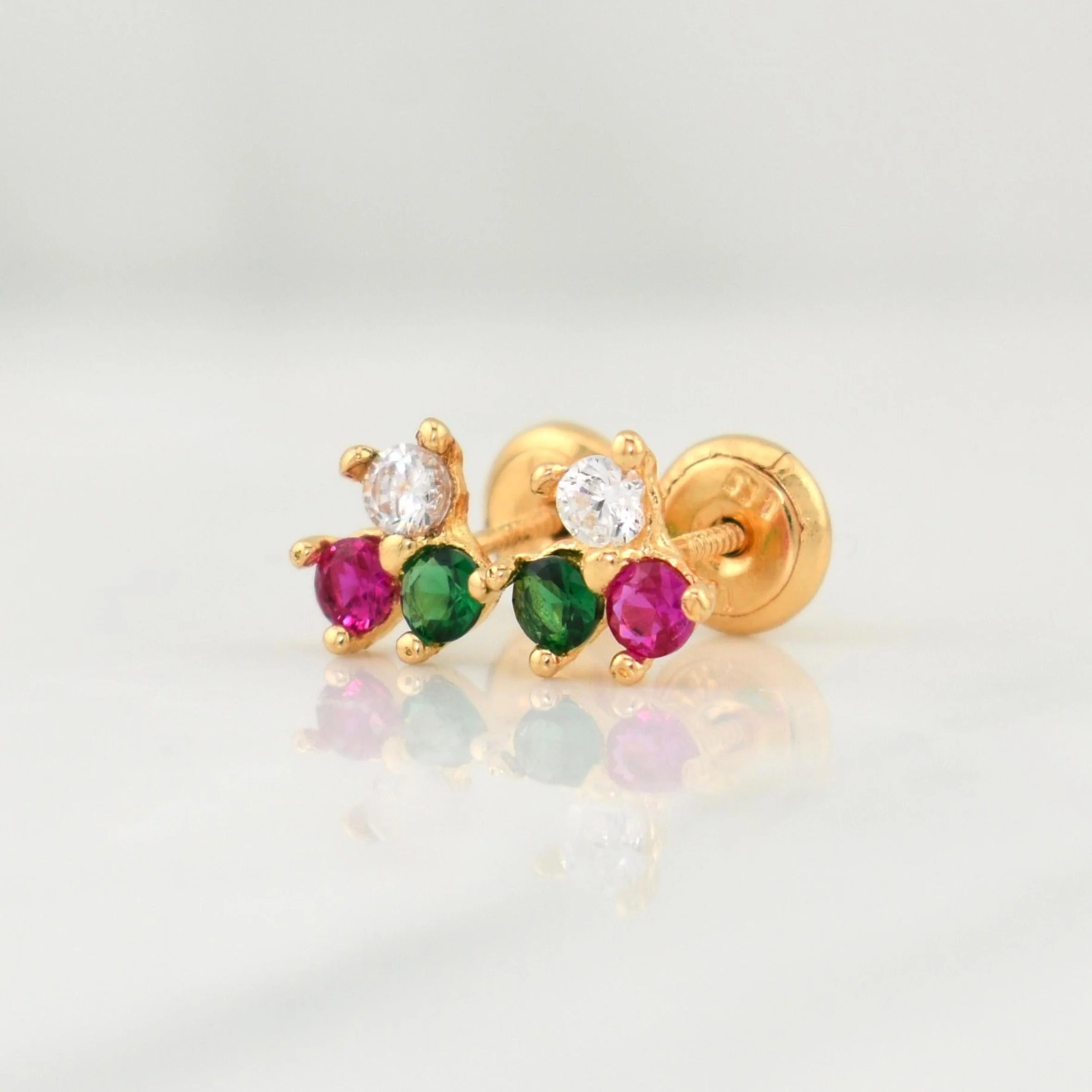 Topos Trio 0.9gr / 6.9mm Oro Amarillo 18K ! - Image 2